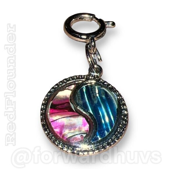 Bundle Sale 3 for $15 | Yin Yang Abalone Shell Charm | Silver Tone - Picture 4 of 8